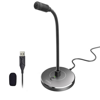 CMTECK USB Computer Microphone, Microphone for pc with RGB Light, Mute Function, Noise-Cancelling Recording Desktop Mic for Laptop for Online Chatting, Home Studio, Podcasting, Gaming, Skype, YouTube