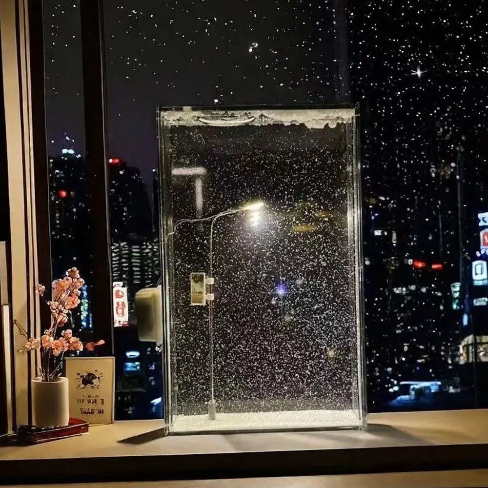 DIY LED Snowfall Display Lamp.