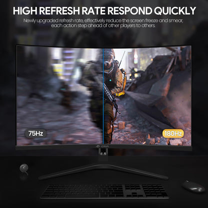 CRUA 45" Curved Gaming Monitor, 240Hz DQHD 5120×1440 UltraWide 32:9 VA Screen Computer Monitors, 120% sRGB,1500R, AMD FreeSync Compatible, Built-in Speakers, HDMI 2.1 & DP 1.4, Wall Mountable – Black