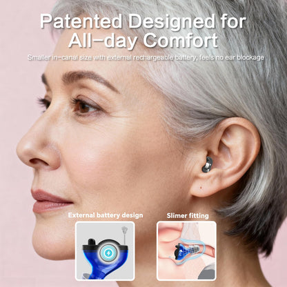 Nova Hearing Aids for Seniors Adults: Superior Sound Quality - Smart Noise Cancelling - No Feedback - 1.5Hrs Charging for 100Hrs Working - Come with Anti-Lost Lanyard - Over-the-Counter