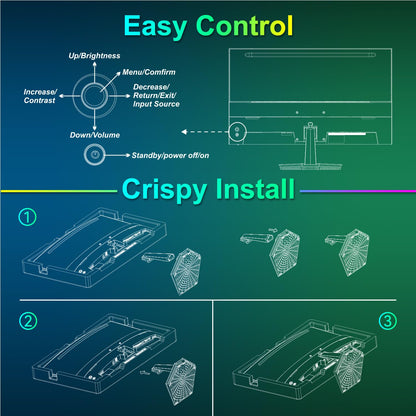 SANSUI 27 Inch Curved 240Hz Gaming Monitor FHD 1080P, 1500R Curve Computer Monitor, 130% sRGB, 4000:1 Contrast, HDR, FreeSync, MPRT 1Ms, Low Blue Light, HDMI DP Ports, Metal Stand, DP Cable Incl.