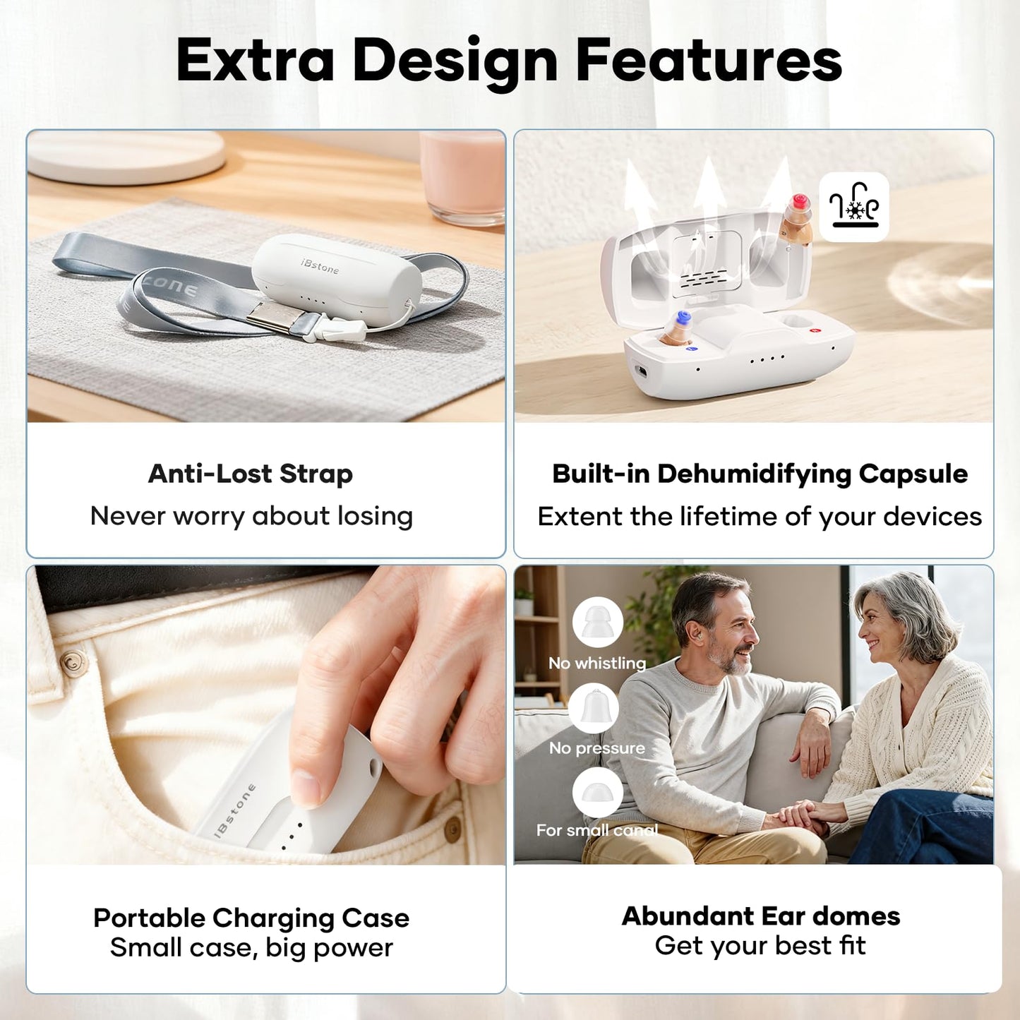 Nova Hearing Aids for Seniors Adults: Superior Sound Quality - Smart Noise Cancelling - No Feedback - 1.5Hrs Charging for 100Hrs Working - Come with Anti-Lost Lanyard - Over-the-Counter