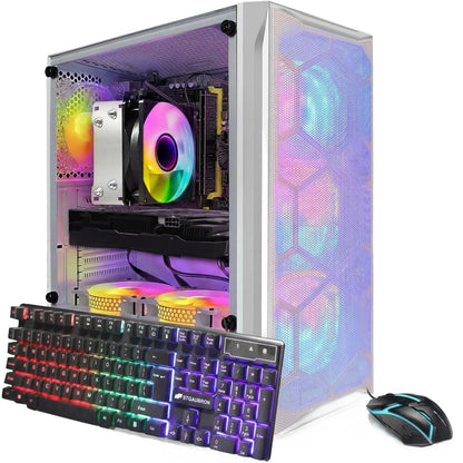 STGAubron Gaming PC Computer Desktop, Intel Core i7 8th Gen up to 4.1G, GeForce RTX 3050 6G, 16G DDR4, 512G SSD, WiFi 6, BT 5.2, RGB Fan x4, Windows 11 Home