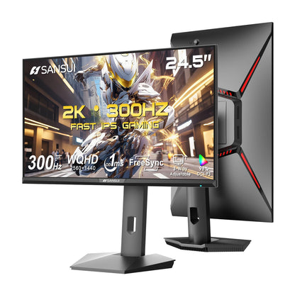 SANSUI 27 Inch Curved Gaming Monitor 180Hz 1ms with Speakers FHD 1080P Computer Monitor FreeSync|1500R|130% sRGB|HDR|Low Blue Light|HDMI DP Ports|VESA Mount|Metal Stand(ES-G27C1 HDMI Cable Incl.)