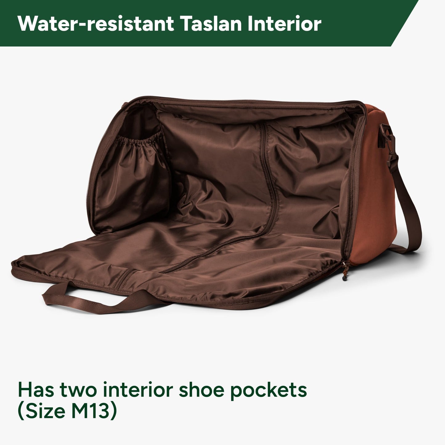 Halfday Convertible 2-in-1 Garment Duffel Weekender Bag 45L | Wrinkle-Free Travel, Hanging Suit Compartment, Shoe Pockets, Trolley Sleeve. Durable & Water-Resistant Carry-On, Hunter