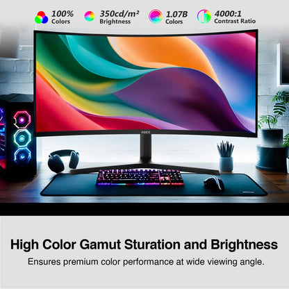 Curved Gaming Monitor Z-Edge 34", WQHD 1440P 240Hz 165Hz Computer Monitor, MPRT 1ms, 21:9 Aspect Ratio, 1500R，16.7M Colors, 4000:1 Contrast, AG34P Edgeless, Height Adjustable 2X DP and 2X HDMI