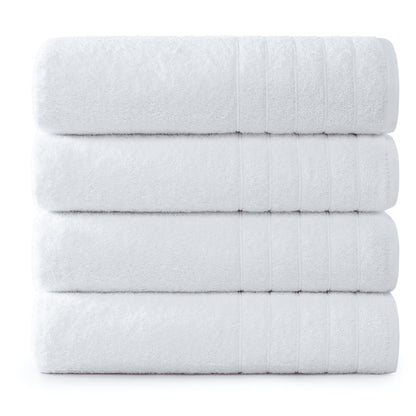 Casa Platino 100% Cotton 2 Pack Bath Towels (30"x60") - Ring Spun Cotton - Large Towels for Bathroom - Quick Drying, Highly Soft & Absorbent Shower Towel Set - Hotel & Spa Quality - White Towel Set
