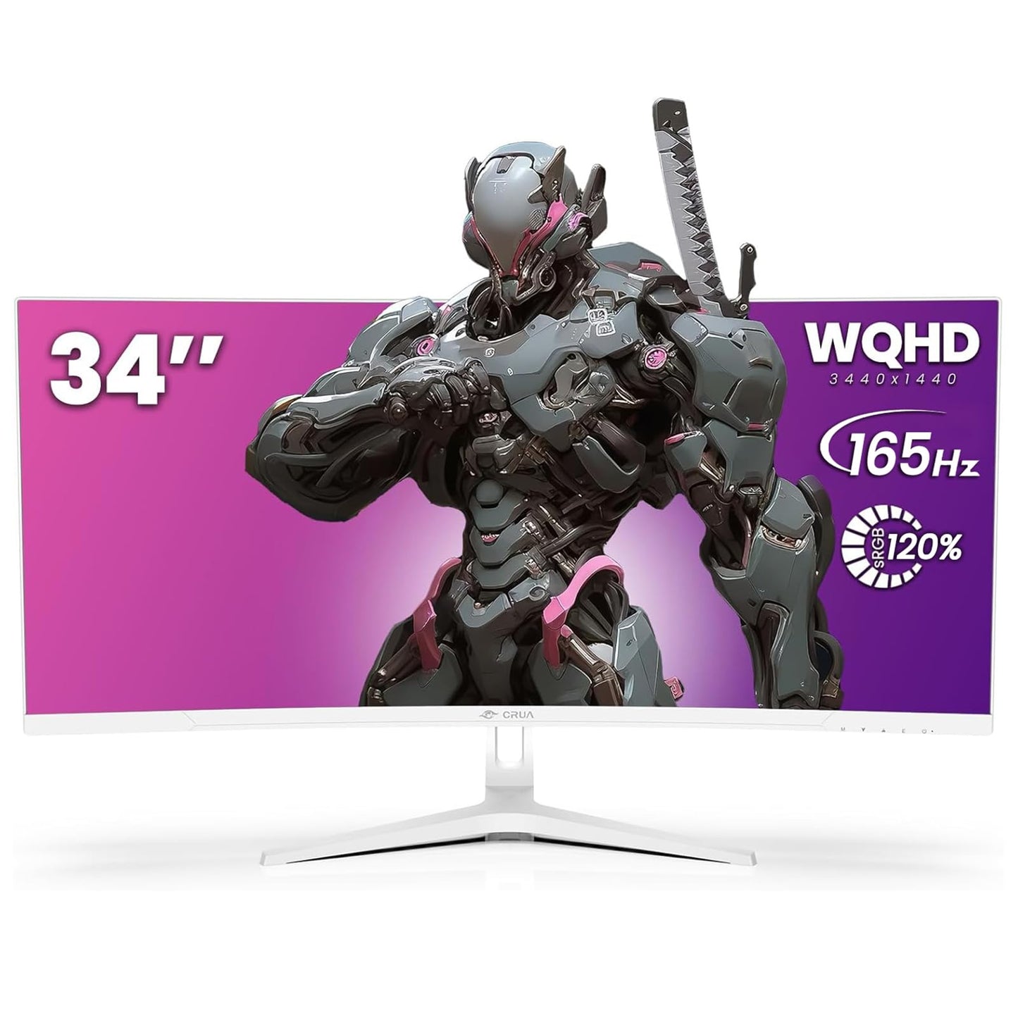 CRUA 45" Curved Gaming Monitor, 240Hz DQHD 5120×1440 UltraWide 32:9 VA Screen Computer Monitors, 120% sRGB,1500R, AMD FreeSync Compatible, Built-in Speakers, HDMI 2.1 & DP 1.4, Wall Mountable – Black