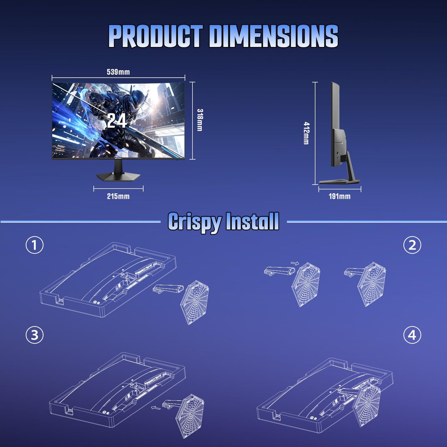 SANSUI 34 Inch 240Hz Ultrawide Curved Gaming Monitor UWQHD 3440×1440, 21:9 2K Curved Monitor 1500R,HDR400,Fast VA, PIP/PBP,AI Crosshair,AIPQ(Visual Enhance),MPRT 1ms,HDMI2.1 * 2,DP1.4 * 2