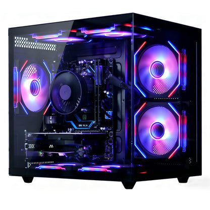 suevery Prebuilt Gaming PC Desktop, Ryzen 7 5700X (8-Core/16-Thread, Up to 4.6GHz), RTX 3050 6GB, 16GB DDR4 RAM, 512GB NVMe SSD, WiFi6, 4K Editing Streaming VR,High End Computer Tower White