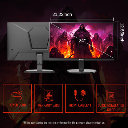 SANSUI 27 Inch Curved Gaming Monitor 180Hz 1ms with Speakers FHD 1080P Computer Monitor FreeSync|1500R|130% sRGB|HDR|Low Blue Light|HDMI DP Ports|VESA Mount|Metal Stand(ES-G27C1 HDMI Cable Incl.)