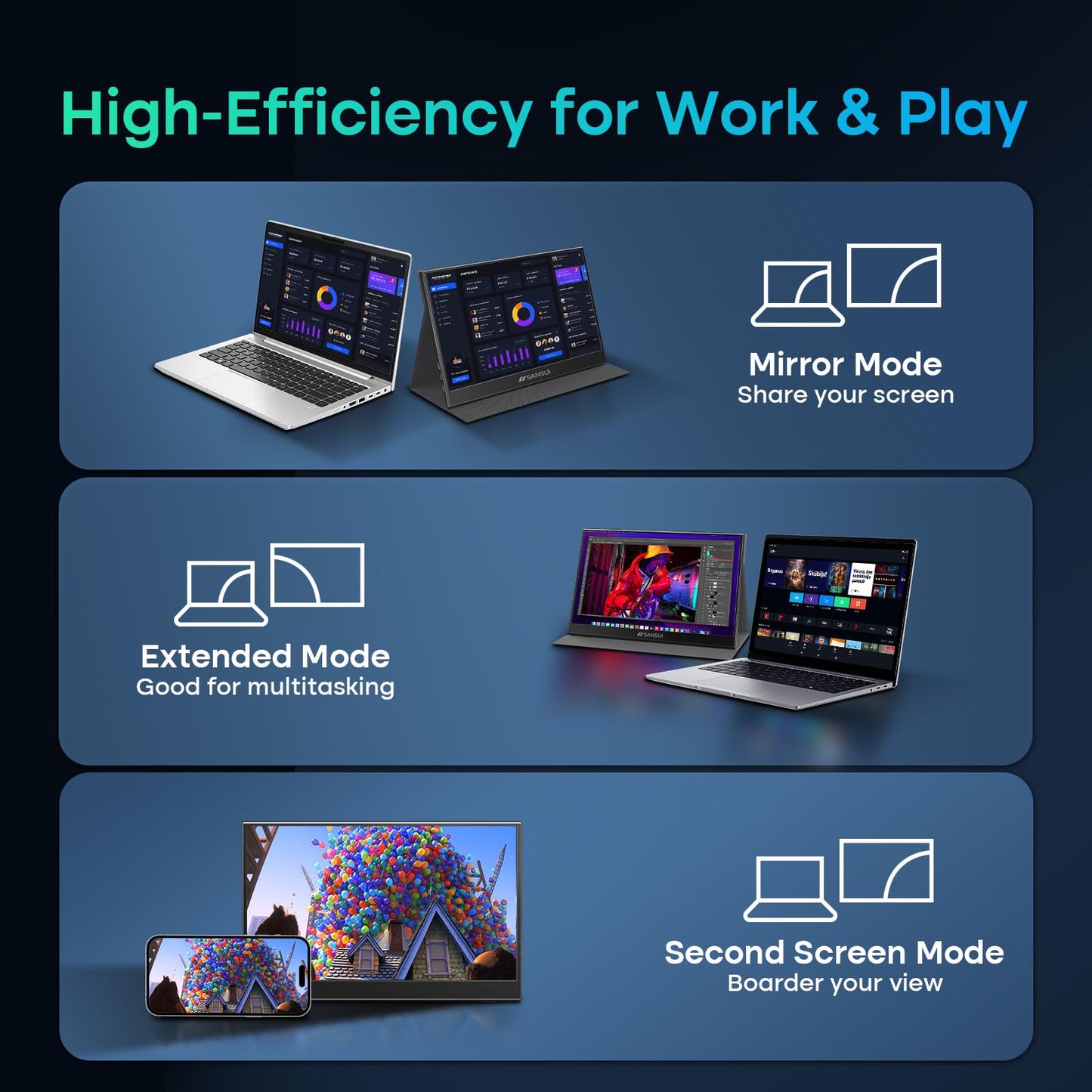 SANSUI 34-Inch Curved Gaming Monitor UWQHD 3440 x 1440P Up to 200Hz 165Hz Curved 1500R - PIP/PBP, OD 1ms, HDR, 300nits, sRGB 130%, DCI-P3 97%,AI Crosshair,HDMI2.1x2,DP1.4(Cable Included)