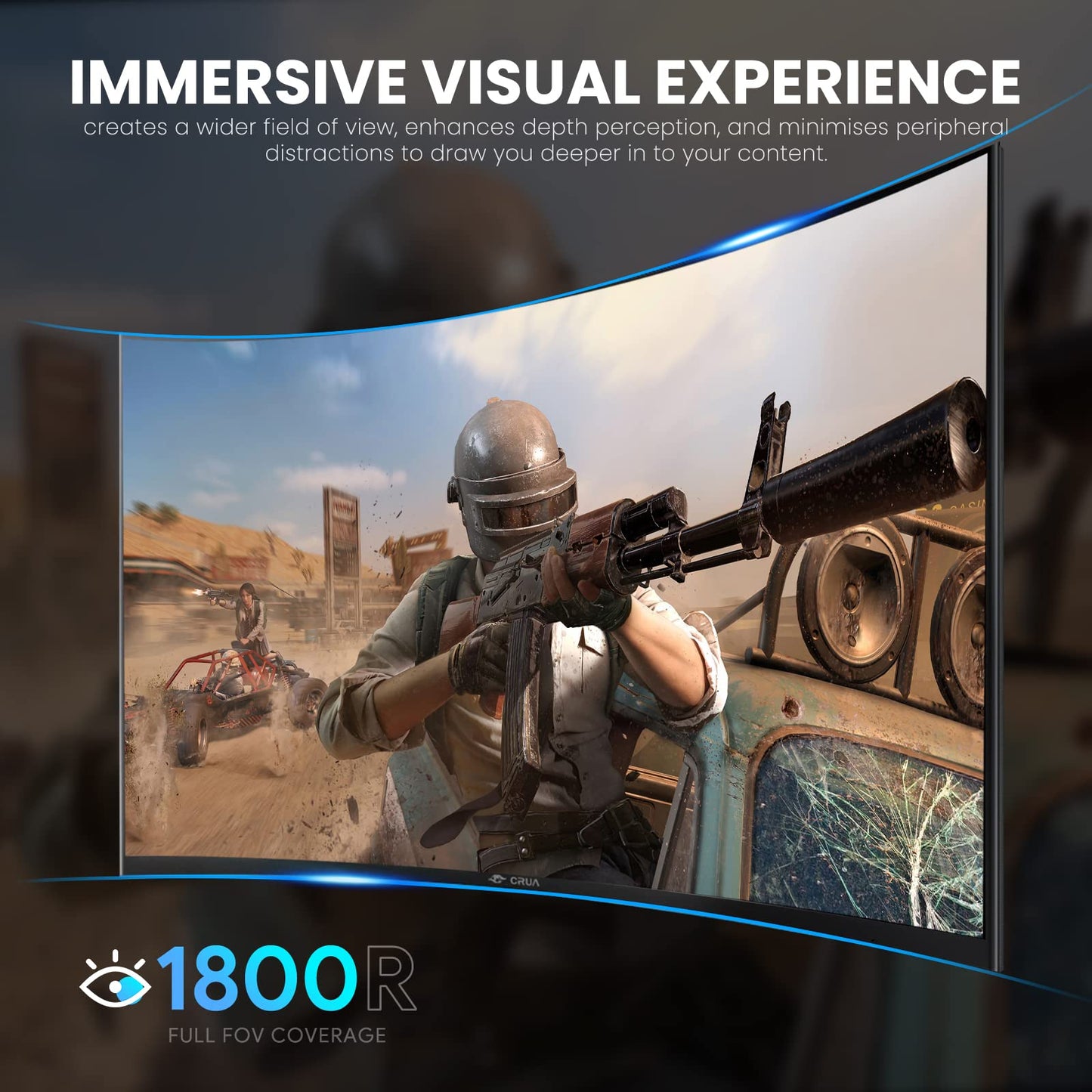 CRUA 45" Curved Gaming Monitor, 240Hz DQHD 5120×1440 UltraWide 32:9 VA Screen Computer Monitors, 120% sRGB,1500R, AMD FreeSync Compatible, Built-in Speakers, HDMI 2.1 & DP 1.4, Wall Mountable – Black
