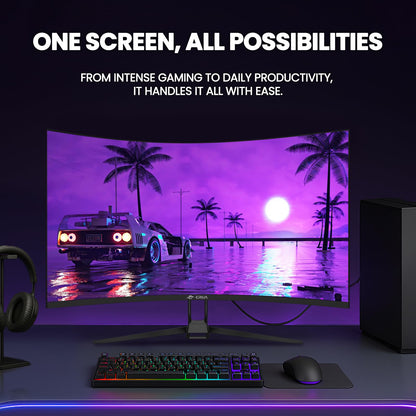 CRUA 45" Curved Gaming Monitor, 240Hz DQHD 5120×1440 UltraWide 32:9 VA Screen Computer Monitors, 120% sRGB,1500R, AMD FreeSync Compatible, Built-in Speakers, HDMI 2.1 & DP 1.4, Wall Mountable – Black