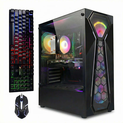 STGAubron Gaming PC Computer Desktop, Intel Core i7 8th Gen up to 4.1G, GeForce RTX 3050 6G, 16G DDR4, 512G SSD, WiFi 6, BT 5.2, RGB Fan x4, Windows 11 Home