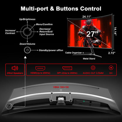 SANSUI 34 Inch 240Hz Ultrawide Curved Gaming Monitor UWQHD 3440×1440, 21:9 2K Curved Monitor 1500R,HDR400,Fast VA, PIP/PBP,AI Crosshair,AIPQ(Visual Enhance),MPRT 1ms,HDMI2.1 * 2,DP1.4 * 2