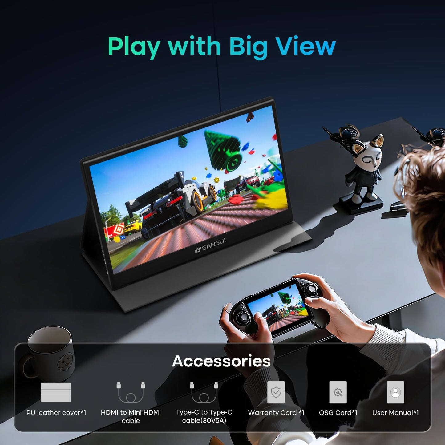 SANSUI 34-Inch Curved Gaming Monitor UWQHD 3440 x 1440P Up to 200Hz 165Hz Curved 1500R - PIP/PBP, OD 1ms, HDR, 300nits, sRGB 130%, DCI-P3 97%,AI Crosshair,HDMI2.1x2,DP1.4(Cable Included)