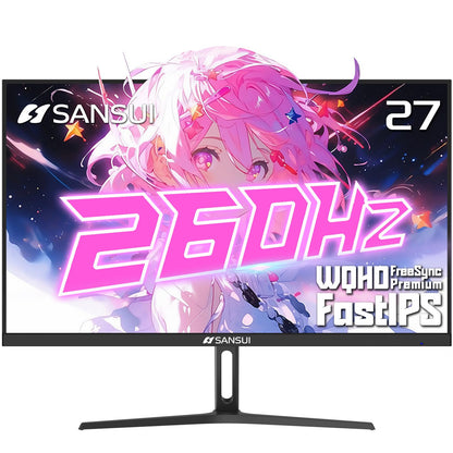 SANSUI 27 Inch Curved 240Hz Gaming Monitor FHD 1080P, 1500R Curve Computer Monitor, 130% sRGB, 4000:1 Contrast, HDR, FreeSync, MPRT 1Ms, Low Blue Light, HDMI DP Ports, Metal Stand, DP Cable Incl.