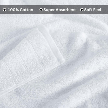 Casa Platino 100% Cotton 2 Pack Bath Towels (30"x60") - Ring Spun Cotton - Large Towels for Bathroom - Quick Drying, Highly Soft & Absorbent Shower Towel Set - Hotel & Spa Quality - White Towel Set