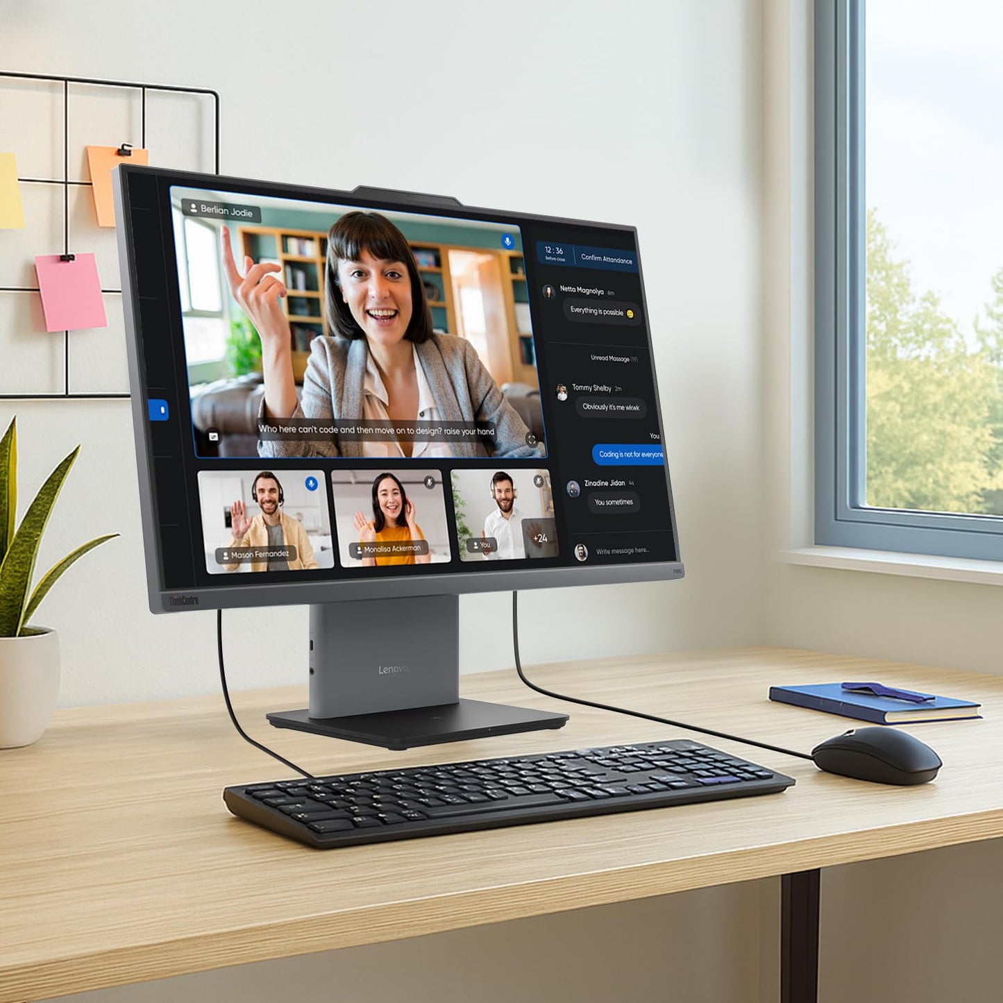 Lenovo ThinkCentre Neo 50a All-in-One Business Desktop, 27” FHD 100Hz Touchscreen, Intel Core i7-13620H, 32GB DDR5, 1TB SSD, Webcam, HDMI, Wi-Fi 6, Wired KB & M, Win 11 Pro, Adata Flash Drive Bundle