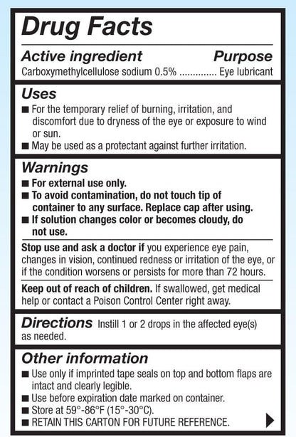 Refresh Tears, Lubricant Eye Drops, 2 Bottles .5 fl oz (15 ml)