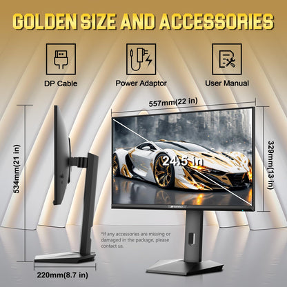 SANSUI 27 Inch Curved Gaming Monitor 180Hz 1ms with Speakers FHD 1080P Computer Monitor FreeSync|1500R|130% sRGB|HDR|Low Blue Light|HDMI DP Ports|VESA Mount|Metal Stand(ES-G27C1 HDMI Cable Incl.)