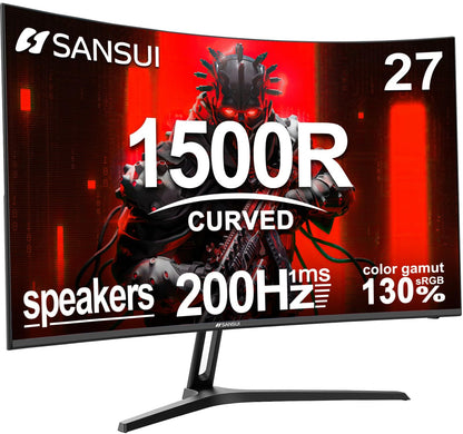 SANSUI 34 Inch 240Hz Ultrawide Curved Gaming Monitor UWQHD 3440×1440, 21:9 2K Curved Monitor 1500R,HDR400,Fast VA, PIP/PBP,AI Crosshair,AIPQ(Visual Enhance),MPRT 1ms,HDMI2.1 * 2,DP1.4 * 2