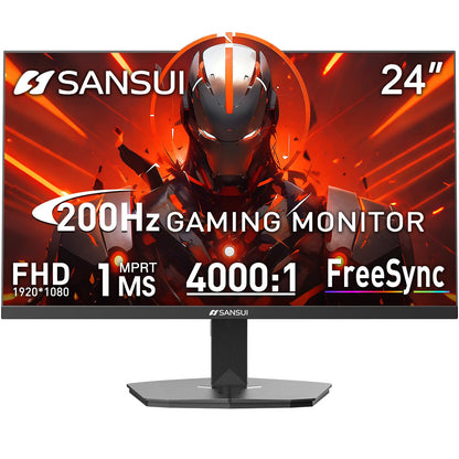 SANSUI 27 Inch Curved 240Hz Gaming Monitor FHD 1080P, 1500R Curve Computer Monitor, 130% sRGB, 4000:1 Contrast, HDR, FreeSync, MPRT 1Ms, Low Blue Light, HDMI DP Ports, Metal Stand, DP Cable Incl.