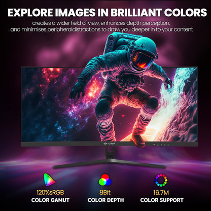 CRUA 45" Curved Gaming Monitor, 240Hz DQHD 5120×1440 UltraWide 32:9 VA Screen Computer Monitors, 120% sRGB,1500R, AMD FreeSync Compatible, Built-in Speakers, HDMI 2.1 & DP 1.4, Wall Mountable – Black
