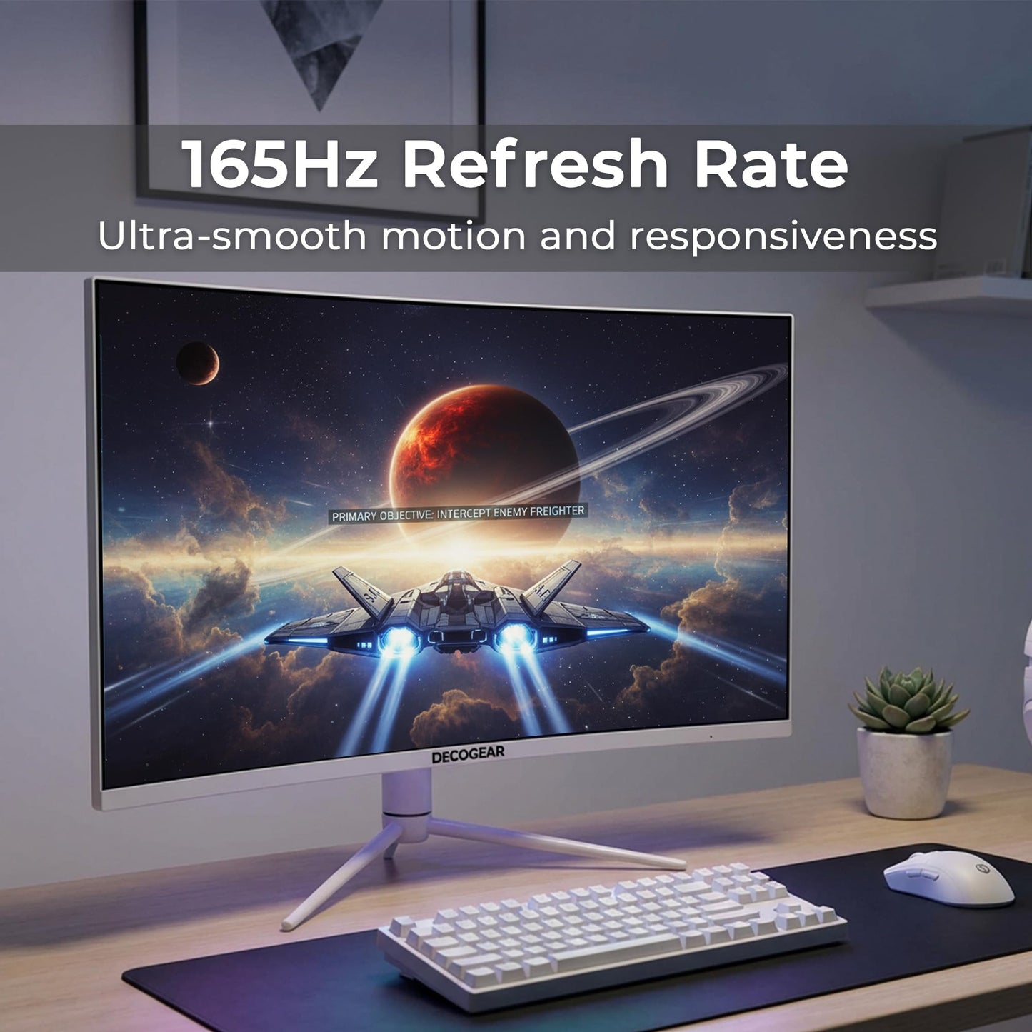 Deco Gear 39" Curved Widescreen Gaming Monitor | 2560x1440 | 1ms MPRT | 165 Hz | 16:9 | HDR400 | 4000:1 | 1 x HDMI | 1 x DisplayPort - Limited Black Edition