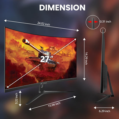 CRUA 45" Curved Gaming Monitor, 240Hz DQHD 5120×1440 UltraWide 32:9 VA Screen Computer Monitors, 120% sRGB,1500R, AMD FreeSync Compatible, Built-in Speakers, HDMI 2.1 & DP 1.4, Wall Mountable – Black