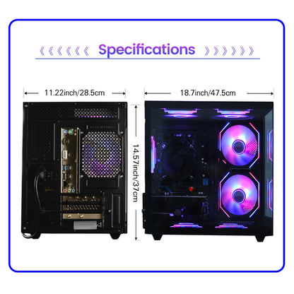 suevery Prebuilt Gaming PC Desktop, Ryzen 7 5700X (8-Core/16-Thread, Up to 4.6GHz), RTX 3050 6GB, 16GB DDR4 RAM, 512GB NVMe SSD, WiFi6, 4K Editing Streaming VR,High End Computer Tower White