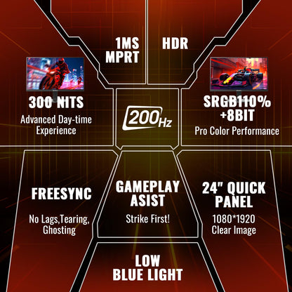 SANSUI 27 Inch Curved 240Hz Gaming Monitor FHD 1080P, 1500R Curve Computer Monitor, 130% sRGB, 4000:1 Contrast, HDR, FreeSync, MPRT 1Ms, Low Blue Light, HDMI DP Ports, Metal Stand, DP Cable Incl.