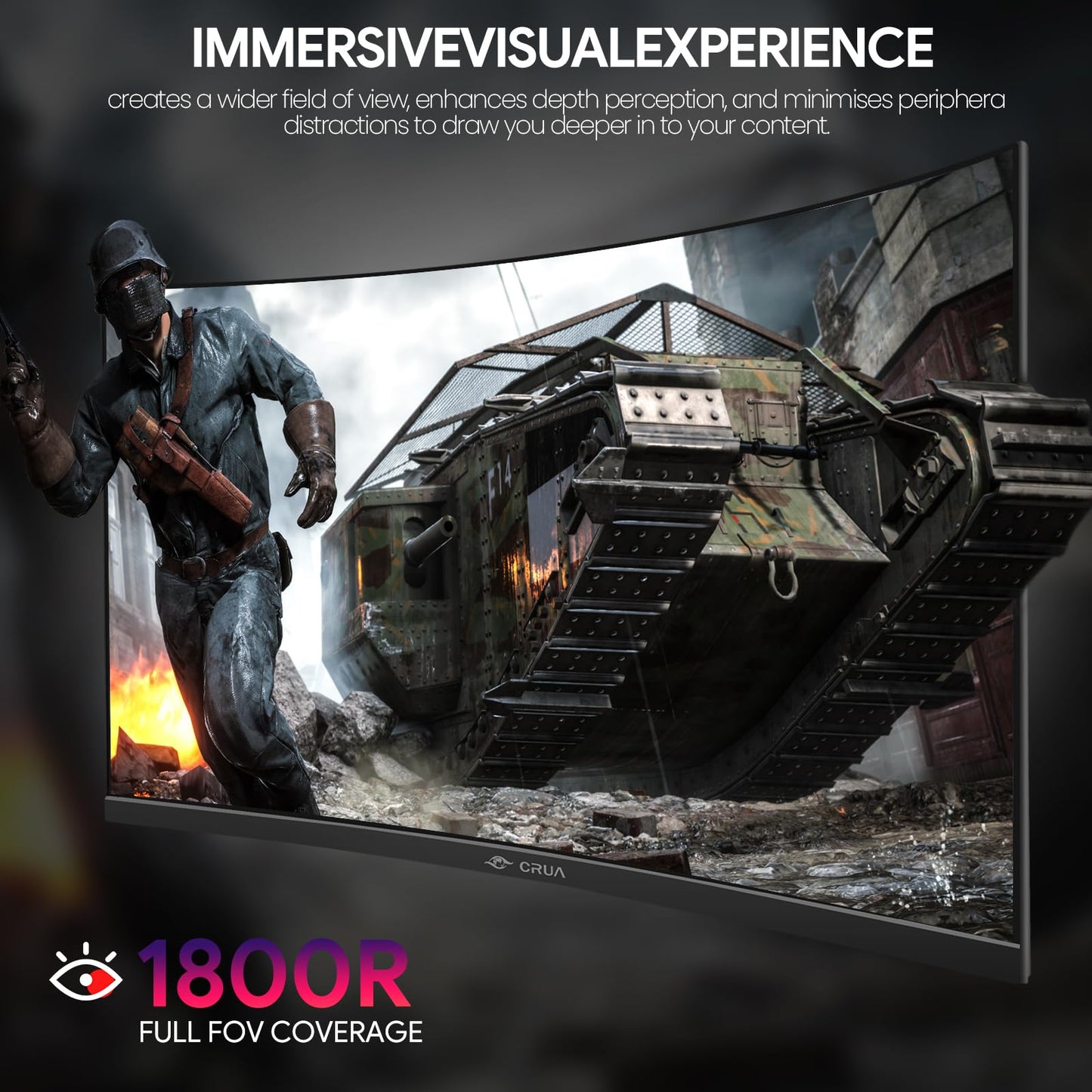 CRUA 45" Curved Gaming Monitor, 240Hz DQHD 5120×1440 UltraWide 32:9 VA Screen Computer Monitors, 120% sRGB,1500R, AMD FreeSync Compatible, Built-in Speakers, HDMI 2.1 & DP 1.4, Wall Mountable – Black