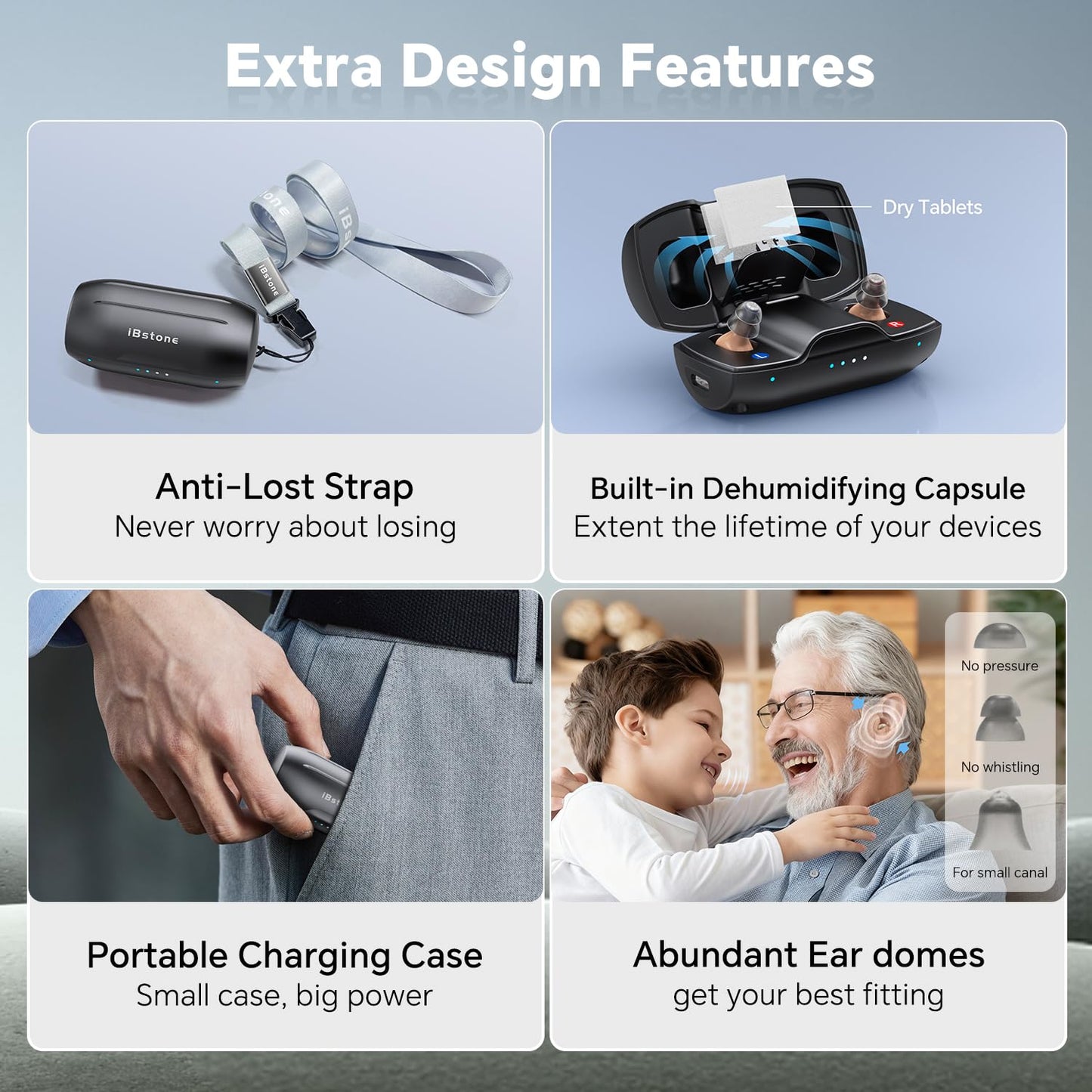 Nova Hearing Aids for Seniors Adults: Superior Sound Quality - Smart Noise Cancelling - No Feedback - 1.5Hrs Charging for 100Hrs Working - Come with Anti-Lost Lanyard - Over-the-Counter