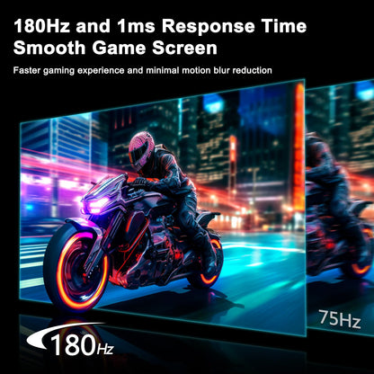 SANSUI 27 Inch Curved Gaming Monitor 180Hz 1ms with Speakers FHD 1080P Computer Monitor FreeSync|1500R|130% sRGB|HDR|Low Blue Light|HDMI DP Ports|VESA Mount|Metal Stand(ES-G27C1 HDMI Cable Incl.)