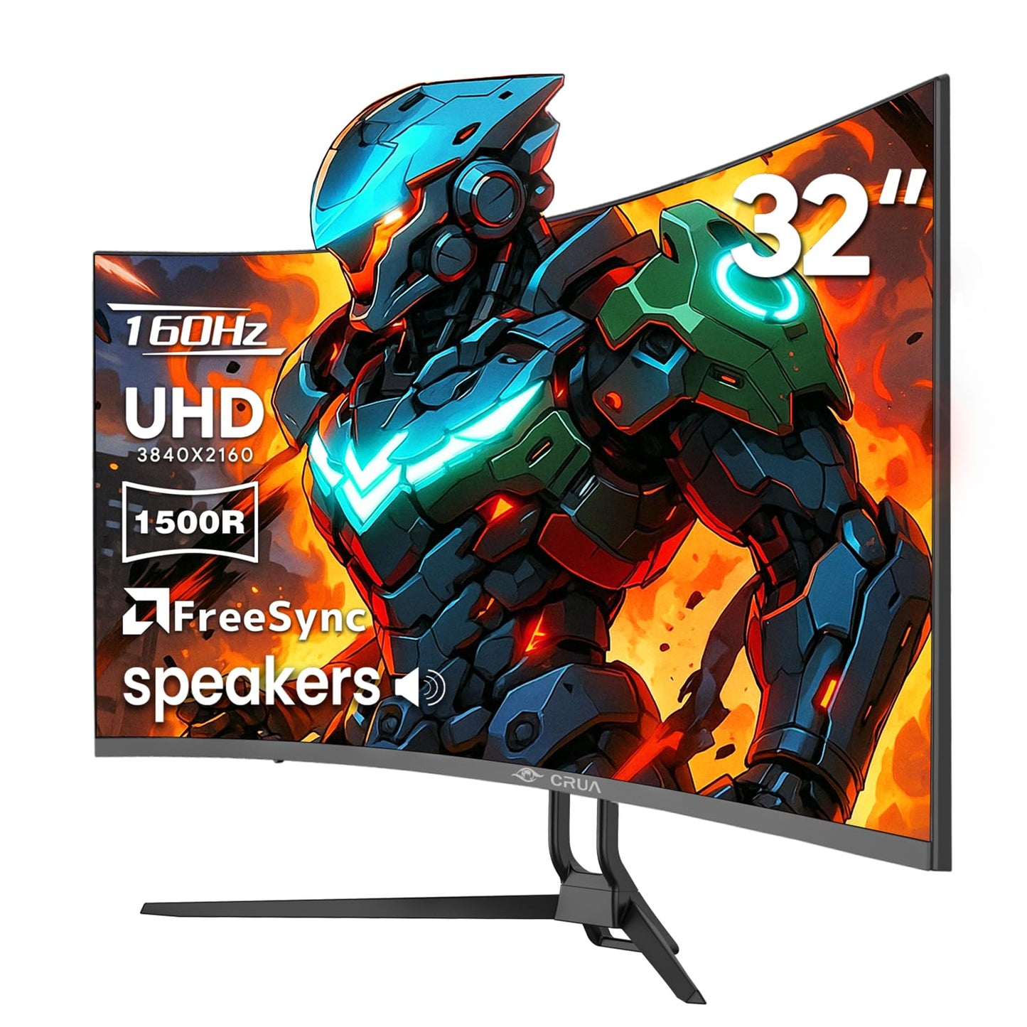 CRUA 45" Curved Gaming Monitor, 240Hz DQHD 5120×1440 UltraWide 32:9 VA Screen Computer Monitors, 120% sRGB,1500R, AMD FreeSync Compatible, Built-in Speakers, HDMI 2.1 & DP 1.4, Wall Mountable – Black