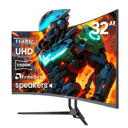 CRUA 45" Curved Gaming Monitor, 240Hz DQHD 5120×1440 UltraWide 32:9 VA Screen Computer Monitors, 120% sRGB,1500R, AMD FreeSync Compatible, Built-in Speakers, HDMI 2.1 & DP 1.4, Wall Mountable – Black