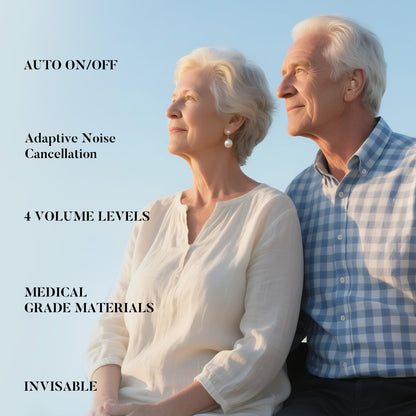 Rechargeable Hearing Aids for Seniors - Compact In-the-Ear Hearing Amplifiers with Adaptive Noise Reduction & Easy Controls | Long-Lasting Battery Discreet Invisible Design for Adults & Elderly