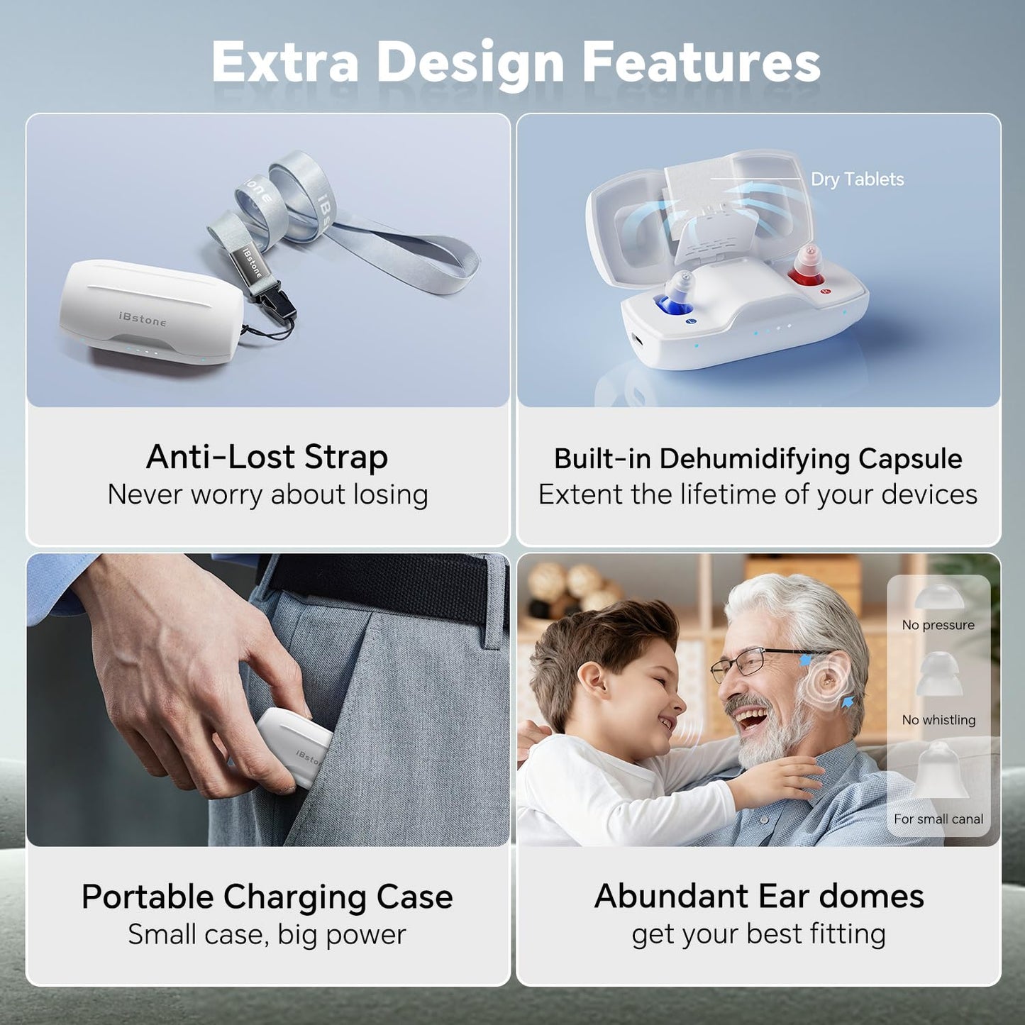 Nova Hearing Aids for Seniors Adults: Superior Sound Quality - Smart Noise Cancelling - No Feedback - 1.5Hrs Charging for 100Hrs Working - Come with Anti-Lost Lanyard - Over-the-Counter