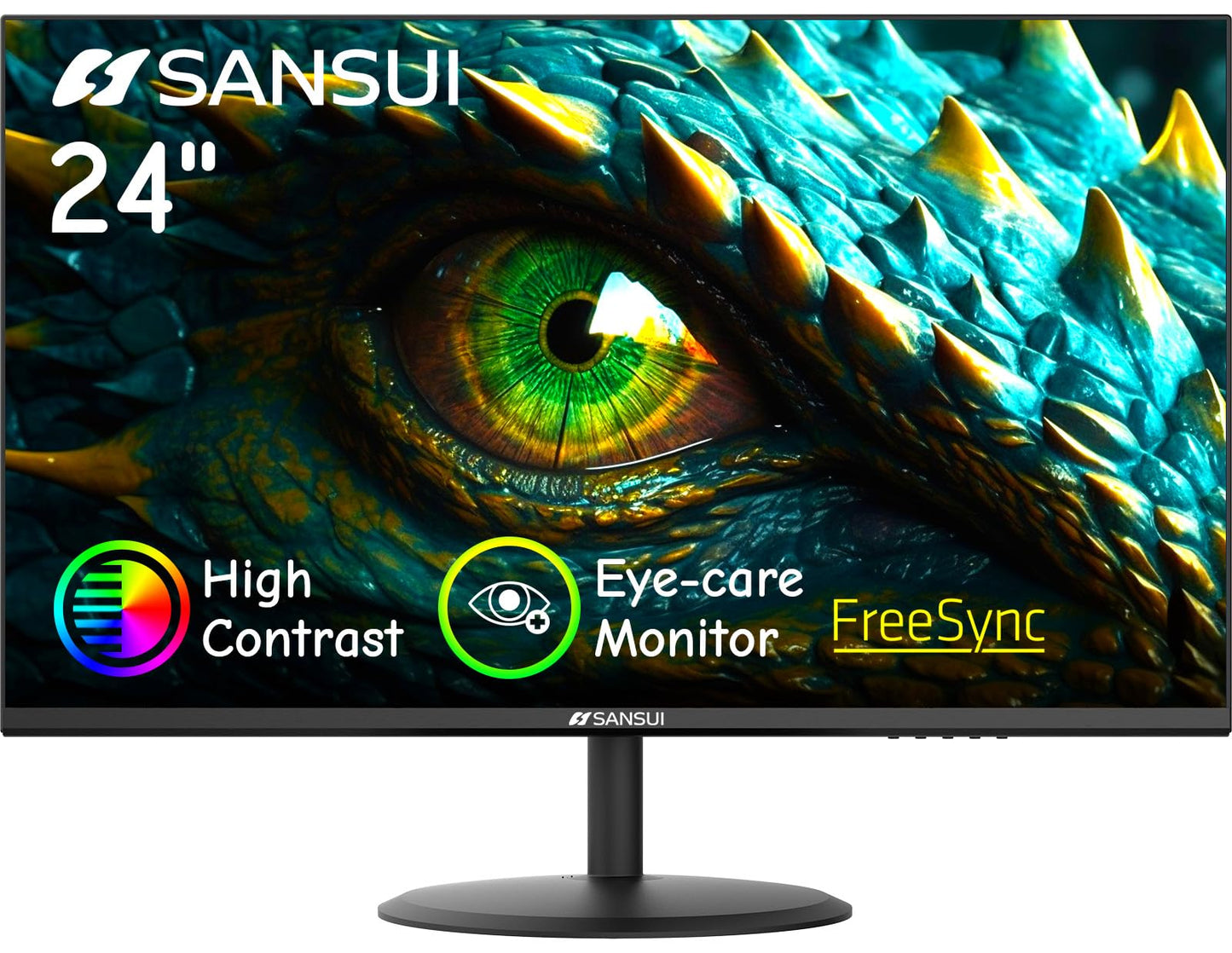 SANSUI 34-Inch Curved Gaming Monitor UWQHD 3440 x 1440P Up to 200Hz 165Hz Curved 1500R - PIP/PBP, OD 1ms, HDR, 300nits, sRGB 130%, DCI-P3 97%,AI Crosshair,HDMI2.1x2,DP1.4(Cable Included)