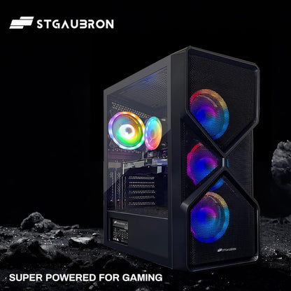 STGAubron Gaming PC Computer Desktop, Intel Core i7 8th Gen up to 4.1G, GeForce RTX 3050 6G, 16G DDR4, 512G SSD, WiFi 6, BT 5.2, RGB Fan x4, Windows 11 Home