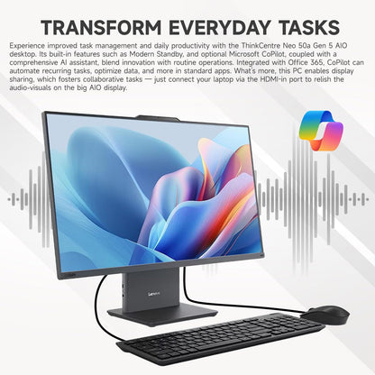 Lenovo ThinkCentre Neo 50a All-in-One Business Desktop, 27” FHD 100Hz Touchscreen, Intel Core i7-13620H, 32GB DDR5, 1TB SSD, Webcam, HDMI, Wi-Fi 6, Wired KB & M, Win 11 Pro, Adata Flash Drive Bundle