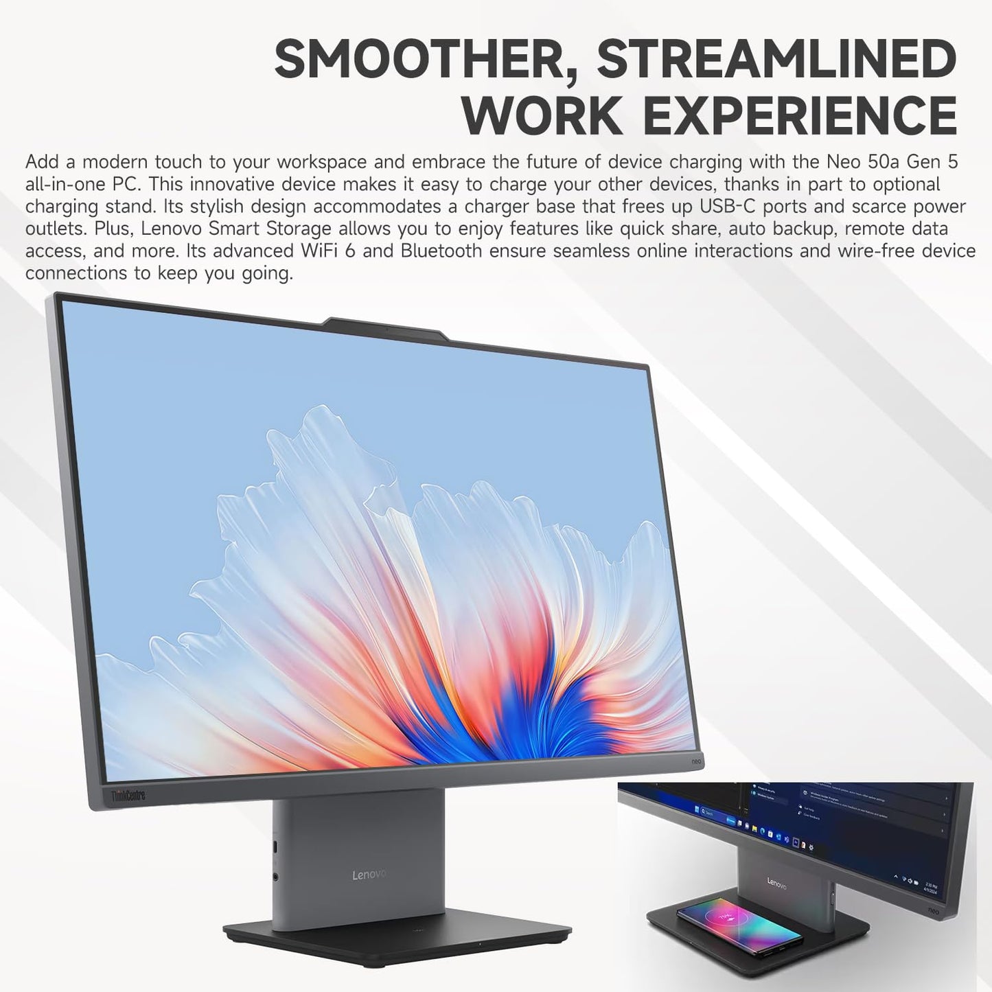 Lenovo ThinkCentre Neo 50a All-in-One Business Desktop, 27” FHD 100Hz Touchscreen, Intel Core i7-13620H, 32GB DDR5, 1TB SSD, Webcam, HDMI, Wi-Fi 6, Wired KB & M, Win 11 Pro, Adata Flash Drive Bundle