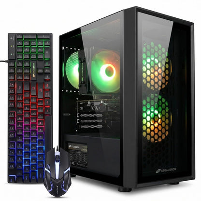 STGAubron Gaming PC Computer Desktop, Intel Core i7 8th Gen up to 4.1G, GeForce RTX 3050 6G, 16G DDR4, 512G SSD, WiFi 6, BT 5.2, RGB Fan x4, Windows 11 Home