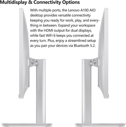 Lenovo 24 All-in-One Desktop Computer for Home Office, 32GB DDR4 RAM, 1TB PCIe SSD, Intel Processor 8-Core (Beat i5-1140G7), 23.8" FHD AIO, WiFi 6, Bluetooth, RJ-45, HDMI, Windows 11 Pro, AZ-XUT