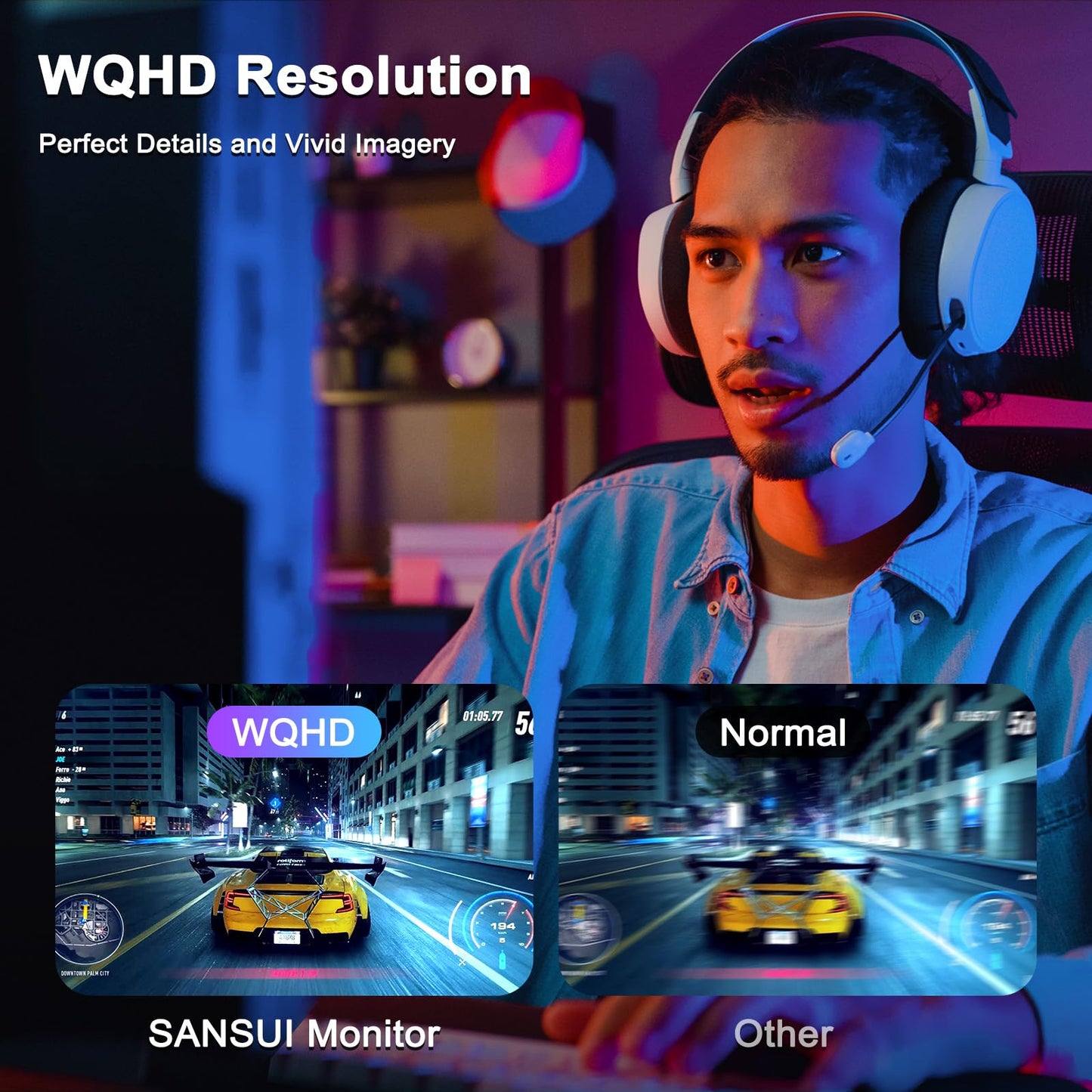 SANSUI 27 Inch Curved Gaming Monitor 180Hz 1ms with Speakers FHD 1080P Computer Monitor FreeSync|1500R|130% sRGB|HDR|Low Blue Light|HDMI DP Ports|VESA Mount|Metal Stand(ES-G27C1 HDMI Cable Incl.)