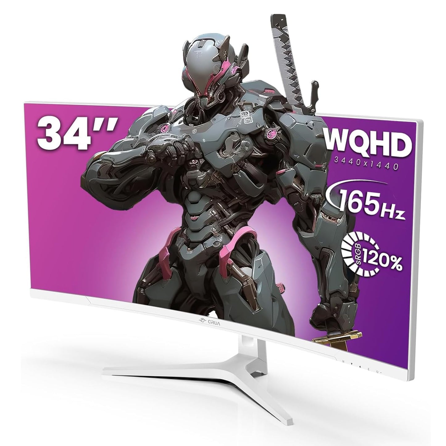 CRUA 45" Curved Gaming Monitor, 240Hz DQHD 5120×1440 UltraWide 32:9 VA Screen Computer Monitors, 120% sRGB,1500R, AMD FreeSync Compatible, Built-in Speakers, HDMI 2.1 & DP 1.4, Wall Mountable – Black