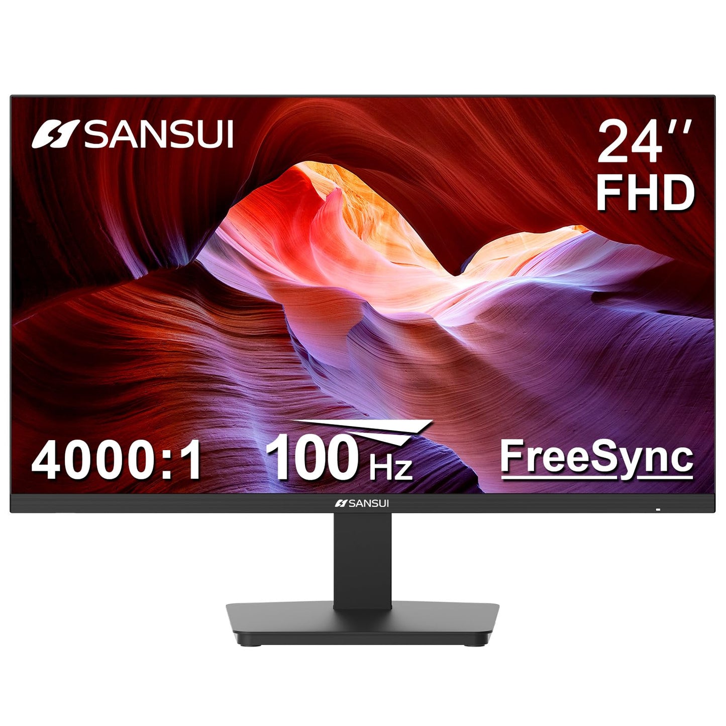 SANSUI 27 Inch Curved Gaming Monitor 180Hz 1ms with Speakers FHD 1080P Computer Monitor FreeSync|1500R|130% sRGB|HDR|Low Blue Light|HDMI DP Ports|VESA Mount|Metal Stand(ES-G27C1 HDMI Cable Incl.)