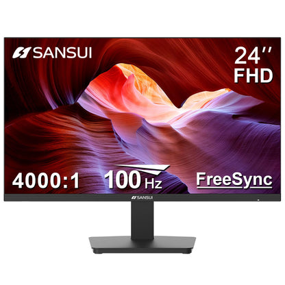 SANSUI 27 Inch Curved Gaming Monitor 180Hz 1ms with Speakers FHD 1080P Computer Monitor FreeSync|1500R|130% sRGB|HDR|Low Blue Light|HDMI DP Ports|VESA Mount|Metal Stand(ES-G27C1 HDMI Cable Incl.)